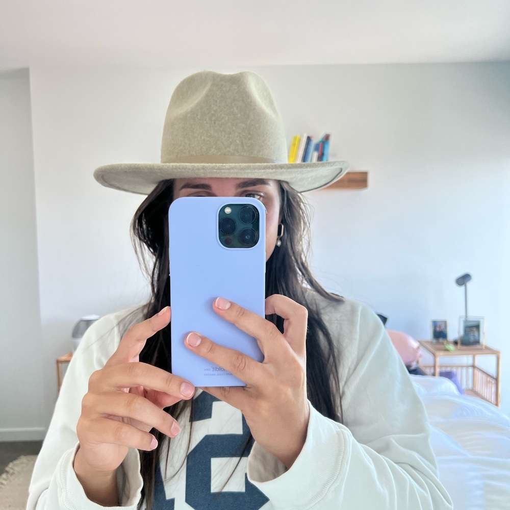 Lack of color tan beige hat